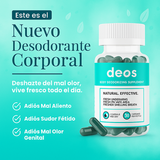 DEOS | Desodorante Corporal Interno Natural 30 Caps - 50% DESCUENTO