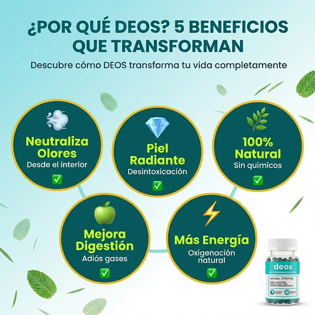 DEOS | Desodorante Corporal Interno Natural 30 Caps - 50% DESCUENTO